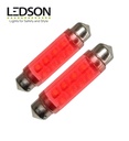Ledson 42mm LED shuttle bulb red 12v