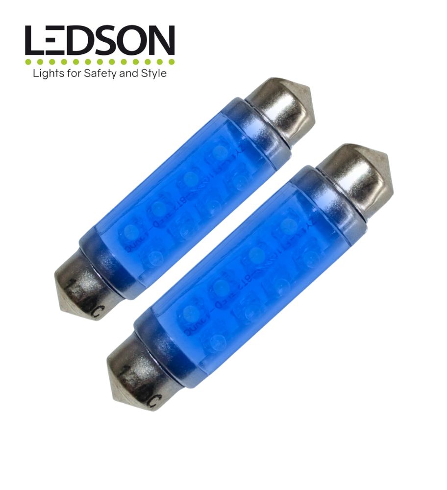 [A128584] Ledson ampoule navette 42mm LED bleu 12v
