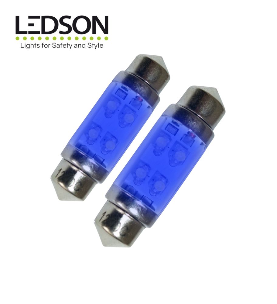 [A128544] Ledson ampoule navette 36mm LED bleu 12v  