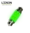 Ledson ampoule navette 36mm LED vert 12v