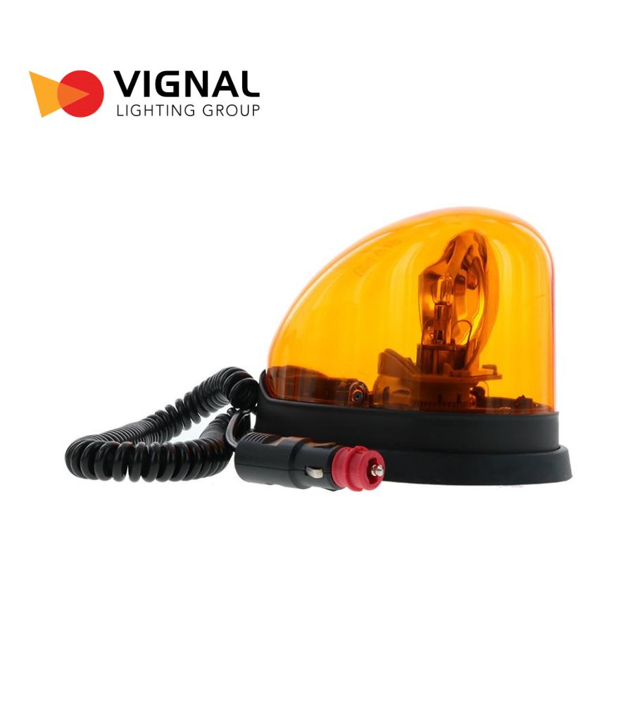 [GL14454D] Vignal Gyrophare Goutte d'eau orange magnétique halogène 12V