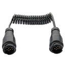 Coiled cable with plugs - 8 pin - 12V - 3m