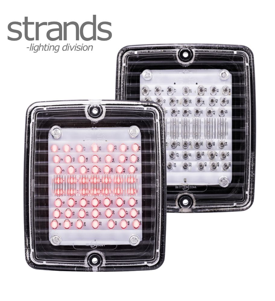 [FR800123] Strands rectangular red rear light Izeled clear lens