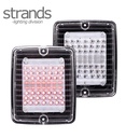 Strands feu arrière rouge rectangulaire Lentille transparente Izeled  