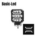 Basic Led Phare de travail carré 15W avec feux de position blanc
