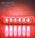 Strands Dark Knight Feu stroboscopique rouge 6 LED à lentille fumée