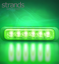 Strands Dark Knight – Feu stroboscopique vert 6 LED à lentille fumée