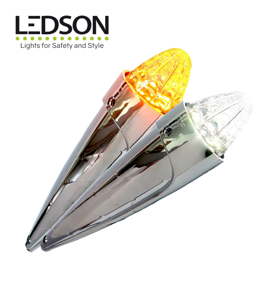 [FG8001634] Ledson feu torpille orange et blanc xénon lentille transparente